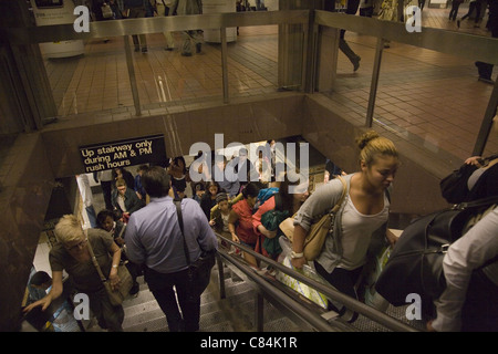 Evening rush hour in the subway station at Grand Central Terminal in NYC. Stock Photo