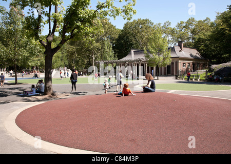 Children Playing, Heckscher Playground, Central Park, NYC Stock Photo