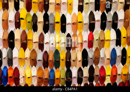 Babouches for Sale, Marrakech, Morocco Stock Photo