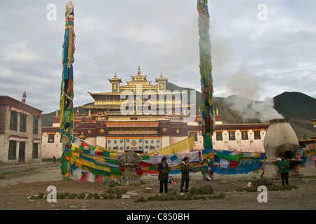 Samye monastery burning incense Stock Photo