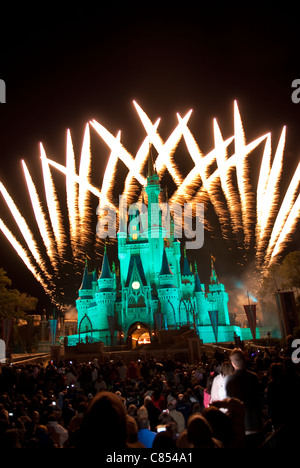 Fireworks Display at Magic Kingdom Orlando Stock Photo