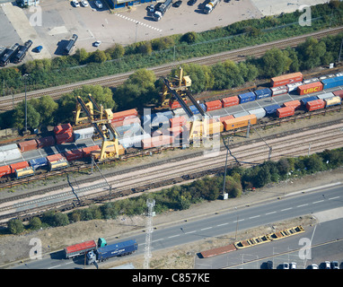 Container Road-Rail Terminal, Tilbury Essex, South East England Stock Photo