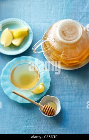 Lemon Tea with Honey Stock Photo