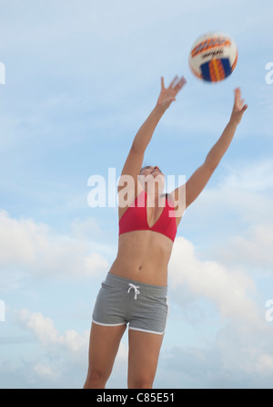 Woman, Reef Playacar Resort and Spa Hotel, Playa del Carmen, Quintana Roo, Yucatan Peninsula, Mexico Stock Photo