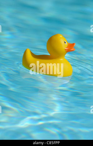 Rubber Duck in Water Stock Photo