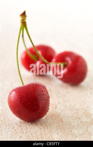 Close-up of Cherries Stock Photo