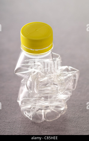 Crushed Plastic Bottle Stock Photo