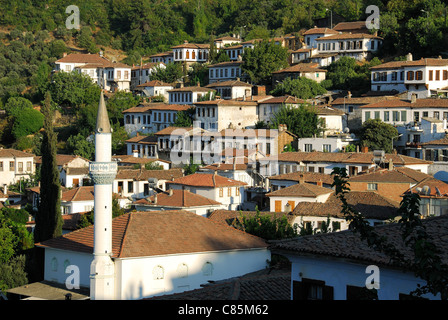 SIRINCE, near SELCUK, TURKEY. An evening view of the hillside village. 2011. Stock Photo