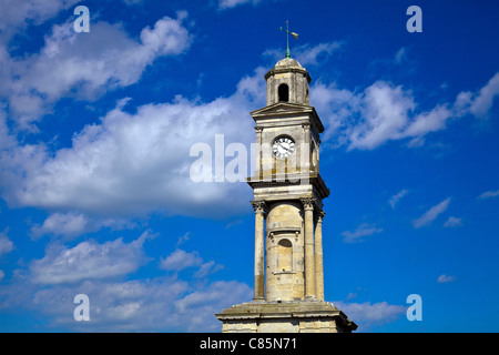 Claimed as the world's first free standing clock tower built in 1837 in Herne Bay, Kent in England Stock Photo