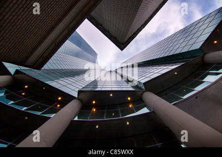 Looking up at the 1999 Broadway skyscraper building in Denver, Colorado, USA. Stock Photo