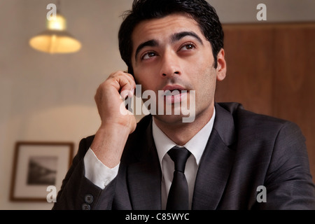 Businessman talking on a mobile phone Stock Photo