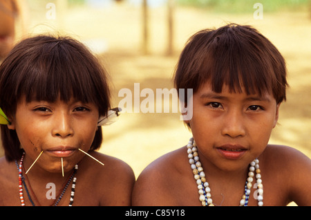 Yanomami children Brazil South America Stock Photo - Alamy