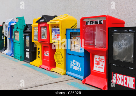 Row of newspaper vending machines Nashville Stock Photo