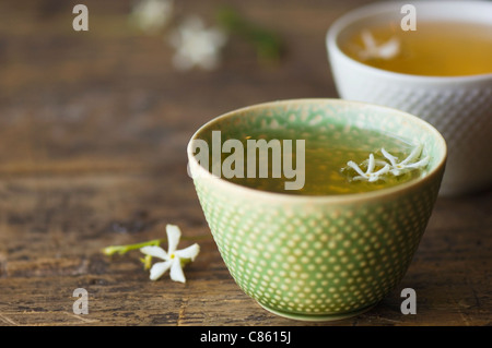 Close up of jasmine tea in teacup Stock Photo