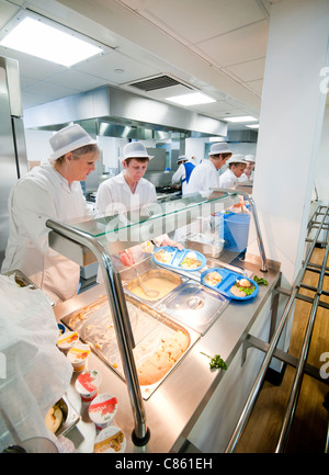 The kitchen in a modern inner city primary school Stock Photo