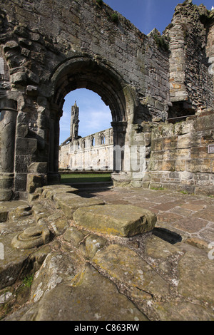 Town of St Andrews, Scotland. St Andrews Cathedral with the cloister ruins in the foreground. Stock Photo