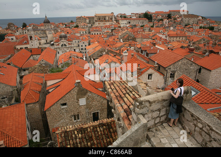 Tiled roofs in Dubrovnik, Croatia. Stock Photo