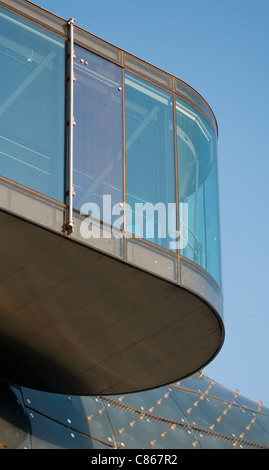 Outer Skin with Viewing Platform (Needle) of Modern Grazer Kunsthaus (Graz Art Museum) by Peter Cook and Colin Fournier, Austria Stock Photo