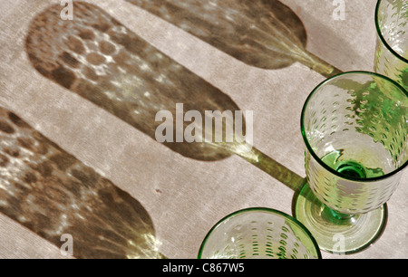 Stemmed glasses and shadow Stock Photo