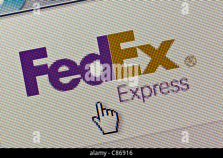 FedEx logo and website close up Stock Photo