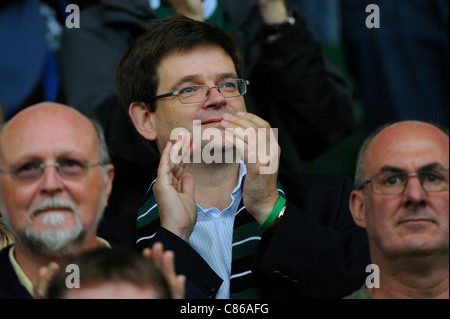 Bottom of the football league Plymouth Argyle's potential new owner James Brent taking in his first game at Home Park Stock Photo
