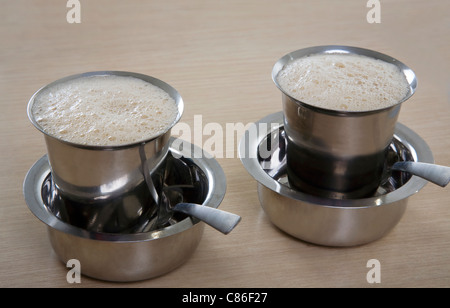Filter coffee served in tumblers Stock Photo