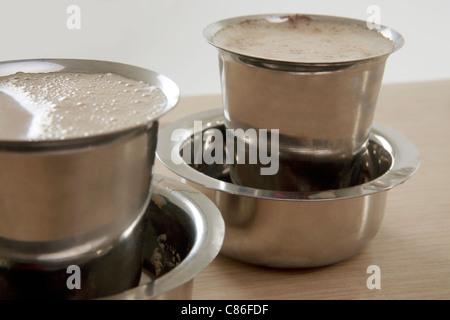 Filter coffee served in tumblers Stock Photo