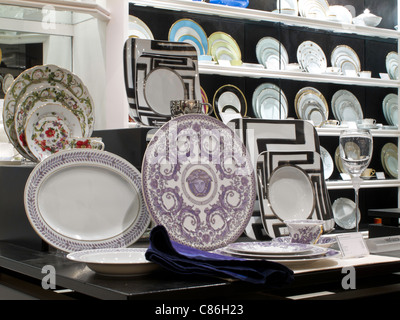 China Display, Bloomingdale's Department Store Interior, NYC Stock Photo