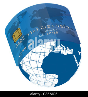 Map Bluecard blue credit card - worldwide Stock Photo - Alamy