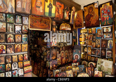 Greek Orthodox shop selling religious icons, Athens, Greece Stock Photo ...