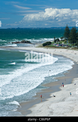 The Lovely Golden Sands of Mount Maunganui and Omanu Beaches Bay of Plenty North Island New Zealand NZ Stock Photo