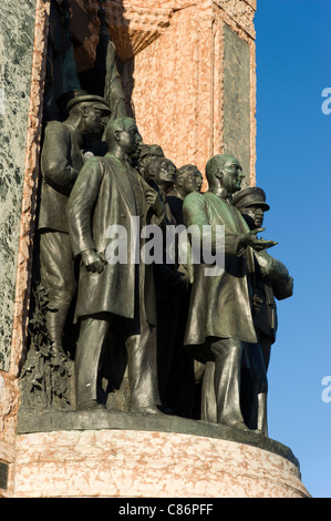 Kemal Ataturk sculpture on the Republic Monument in Taksim Square, Beyoglu, Istanbul, Turkey Stock Photo