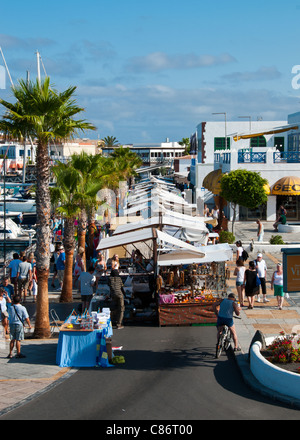 A shot across the market at Marina Rubicon, Playa Blanca, Lanzarote 2011 Stock Photo