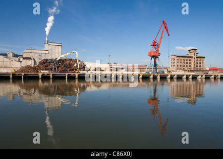 Industry in the river of Nervion, Bilbao, Bizkaia, Spain Stock Photo