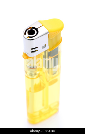 Colorful plastic lighter on a white background Stock Photo