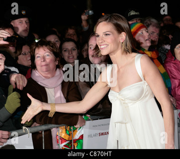 DUBLIN, IRELAND - DECEMBER 19: Hilary Swank attends the PS, I Love You - European Film Premiere Stock Photo
