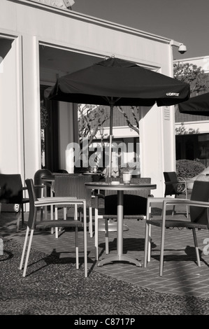 outdoor seating at a coffee house Stock Photo