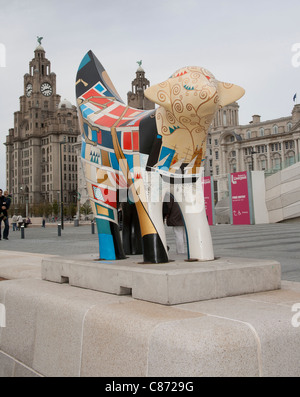 Superlambanana or Lambanana, at the Liverpool Museum, Merseyside, UK Stock Photo