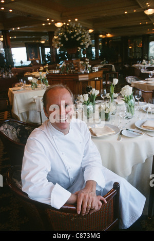 Portrait of Chef Heinz Beck at his Michelin Star restaurant La Pergola, at the Hilton Hotel, Rome, Italy. Stock Photo
