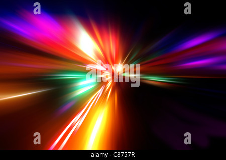 abstract acceleration speed motion on night road Stock Photo