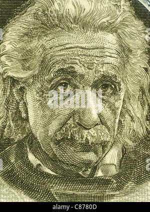Albert Einstein (1879-1955) on 5 Pounds 1968 Banknote from Israel. German born theoretical physicist regarded as the father of m Stock Photo