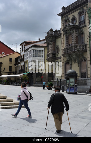 San Francisco street in AVILÉS . Principado de Asturias . SPAIN Stock Photo