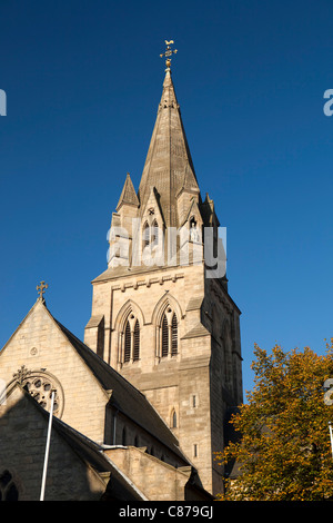 UK, Nottinghamshire, Nottingham, Derby Road, Catholic Cathedral church of Saint Barnabas spire Stock Photo