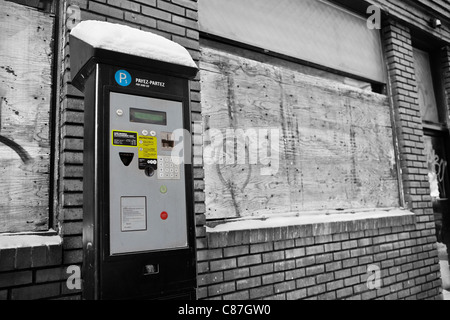 Parking Meter Pay Station - Unintended Consequenses Concept Stock Photo