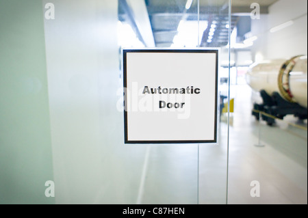 Automatic door sign Stock Photo