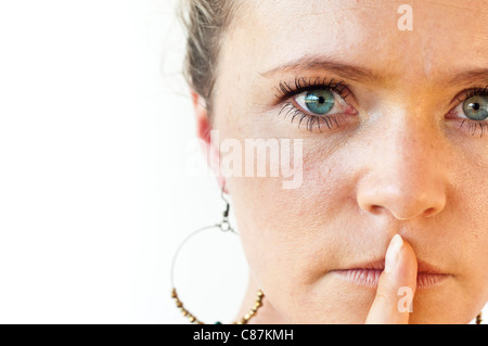 Woman silent sign Stock Photo