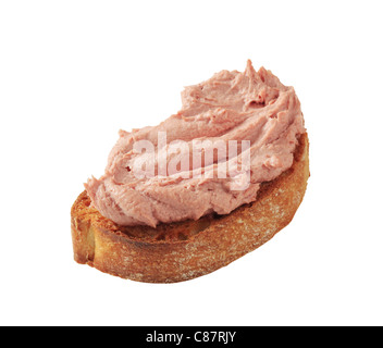 Slice of toasted bread and liver pate Stock Photo