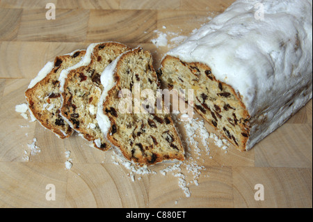 Stollen (traditional german christmas cake) Stock Photo