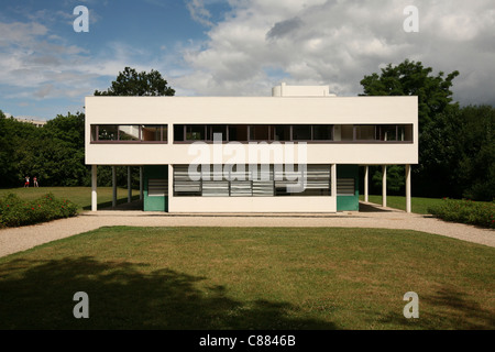 Villa Savoye by architect Le Corbusier in Poissy near Paris, France. Stock Photo