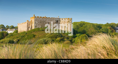 Manorbier Castle Manorbier Pembroke Pembrokeshire Wales Stock Photo